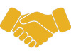 Two hands shaking, symbolizing partnership and agreement. Business handshake illustration.